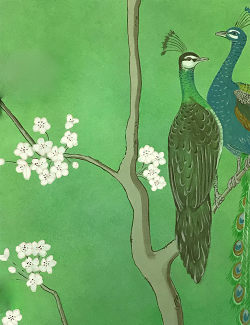 Wandschildering vogels // Decoratieschilderingen // Atelier Koningsblauw Amsterdam